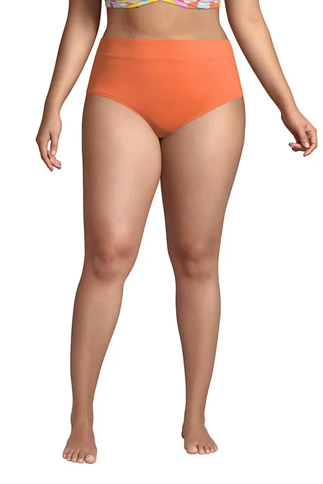 Lands039 End Swimsuits Women Plus Size Chlorine Resistant Tummy Control High Waisted Bikini Bottoms Papaya Orange Lands039 End Swimsuits Women Plus Size Chlorine Resistant Tummy Control High Waisted Bikini Bottoms Papaya Orange