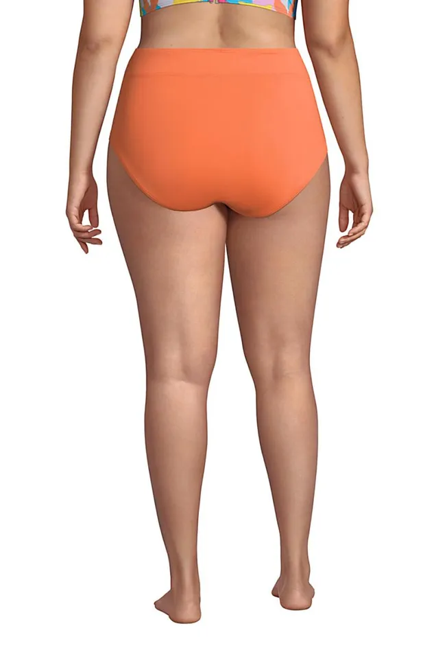 Lands039 End Swimsuits Women Plus Size Chlorine Resistant Tummy Control High Waisted Bikini Bottoms Papaya Orange Lands039 End Swimsuits Women Plus Size Chlorine Resistant Tummy Control High Waisted Bikini Bottoms Papaya Orange