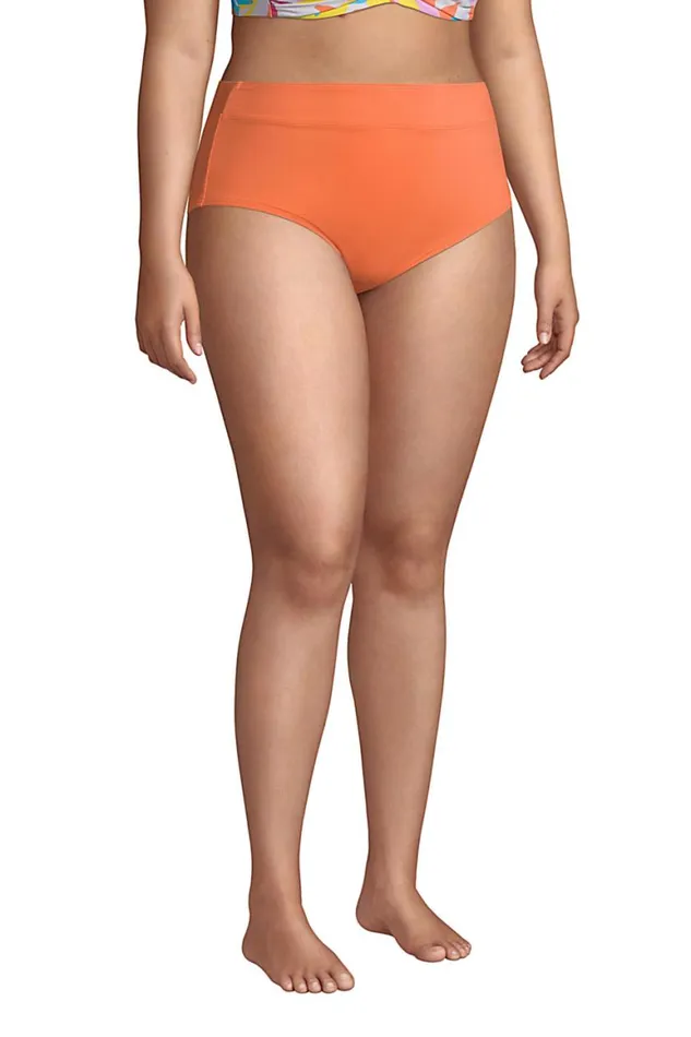 Lands039 End Swimsuits Women Plus Size Chlorine Resistant Tummy Control High Waisted Bikini Bottoms Papaya Orange Lands039 End Swimsuits Women Plus Size Chlorine Resistant Tummy Control High Waisted Bikini Bottoms Papaya Orange