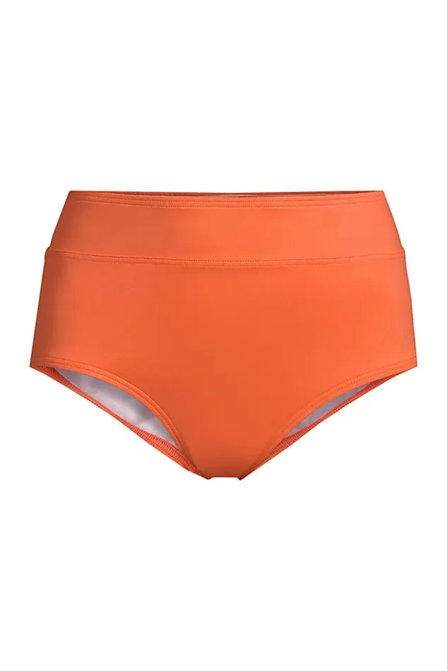 Lands039 End Swimsuits Women Plus Size Chlorine Resistant Tummy Control High Waisted Bikini Bottoms Papaya Orange Lands039 End Swimsuits Women Plus Size Chlorine Resistant Tummy Control High Waisted Bikini Bottoms Papaya Orange
