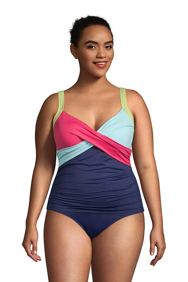 Lands039 End Swimsuits Women Plus Size Chlorine Resistant Vneck Wrap Underwire Tankini Top Swimsuit Adjustable Straps Deep Sea Navy Lands039 End Swimsuits Women Plus Size Chlorine Resistant Vneck Wrap Underwire Tankini Top Swimsuit Adjustable Straps Deep Sea Navy