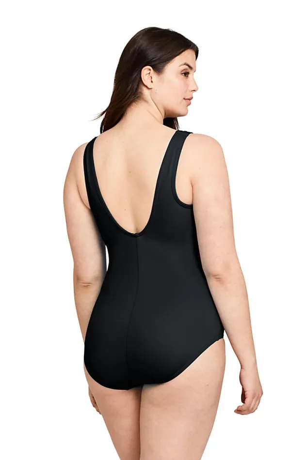 Lands039 End Swimsuits Women Plus Size Mastectomy Chlorine Resistant Tugless One Piece Swimsuit Soft Cup Black Lands039 End Swimsuits Women Plus Size Mastectomy Chlorine Resistant Tugless One Piece Swimsuit Soft Cup Black