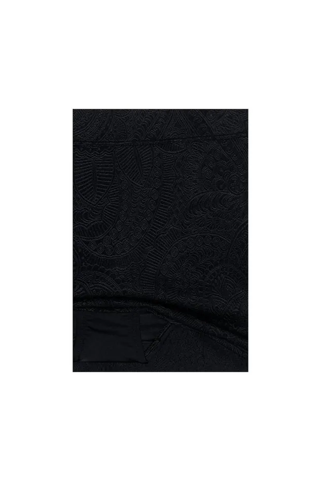 Lands039 End Swimsuits Women Plus Size Paisley Texture Chlorine Resistant Tummy Control Cap Sleeve Xback One Piece Black