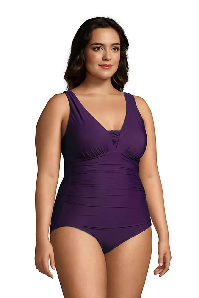 Lands039 End Swimsuits Women Plus Size Slender Grecian Tummy Control Chlorine Resistant One Piece Swimsuit Blackberry Lands039 End Swimsuits Women Plus Size Slender Grecian Tummy Control Chlorine Resistant One Piece Swimsuit Blackberry