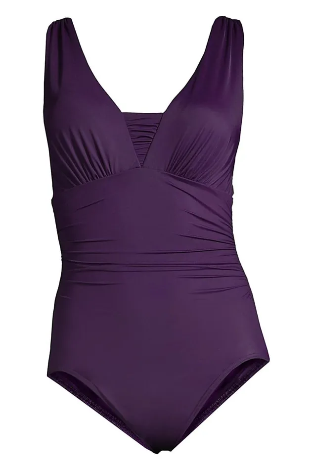 Lands039 End Swimsuits Women Plus Size Slender Grecian Tummy Control Chlorine Resistant One Piece Swimsuit Blackberry Lands039 End Swimsuits Women Plus Size Slender Grecian Tummy Control Chlorine Resistant One Piece Swimsuit Blackberry