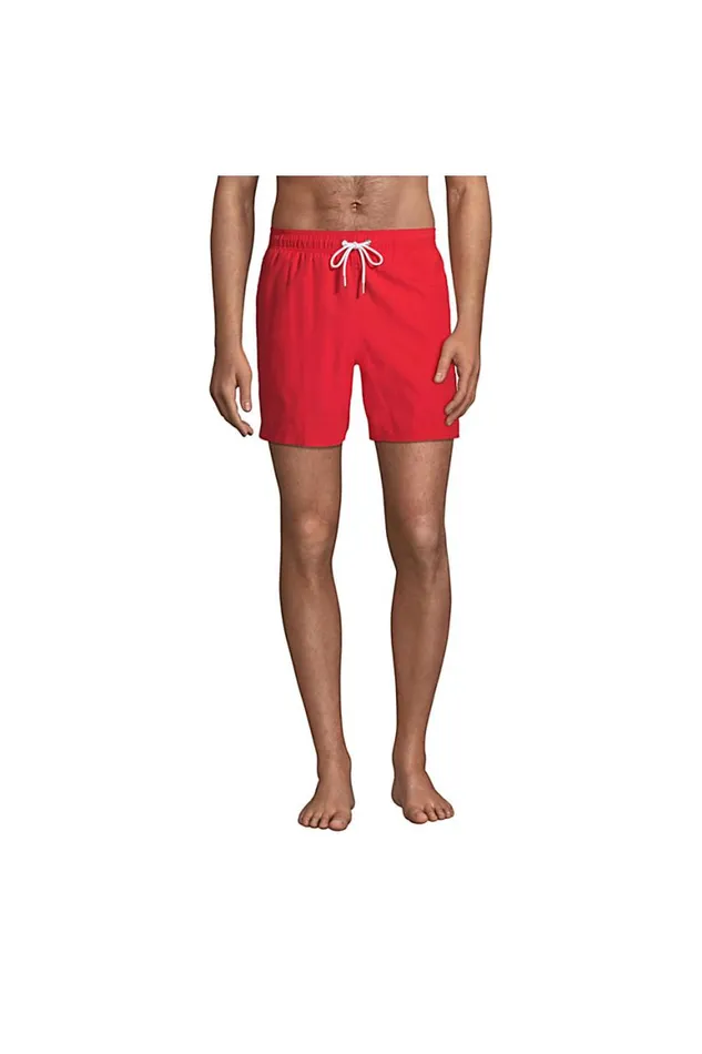 Lands039 End Swimwear Men Big 6034 Volley Swim Trunks Compass Red