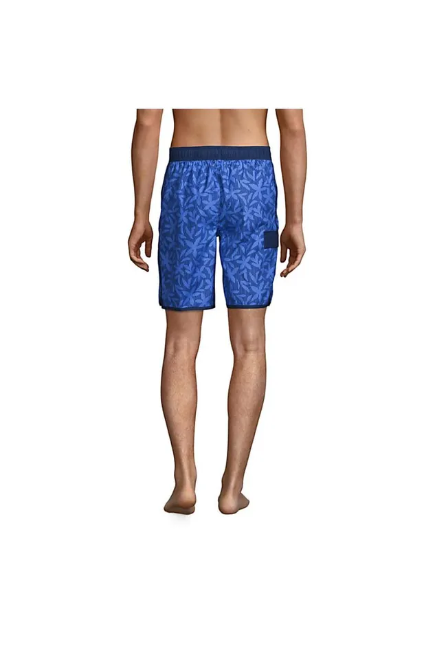 Lands039 End Swimwear Men Board Short Swim Trunks Chicory Blue Stripe Floral Lands039 End Swimwear Men Board Short Swim Trunks Chicory Blue Stripe Floral