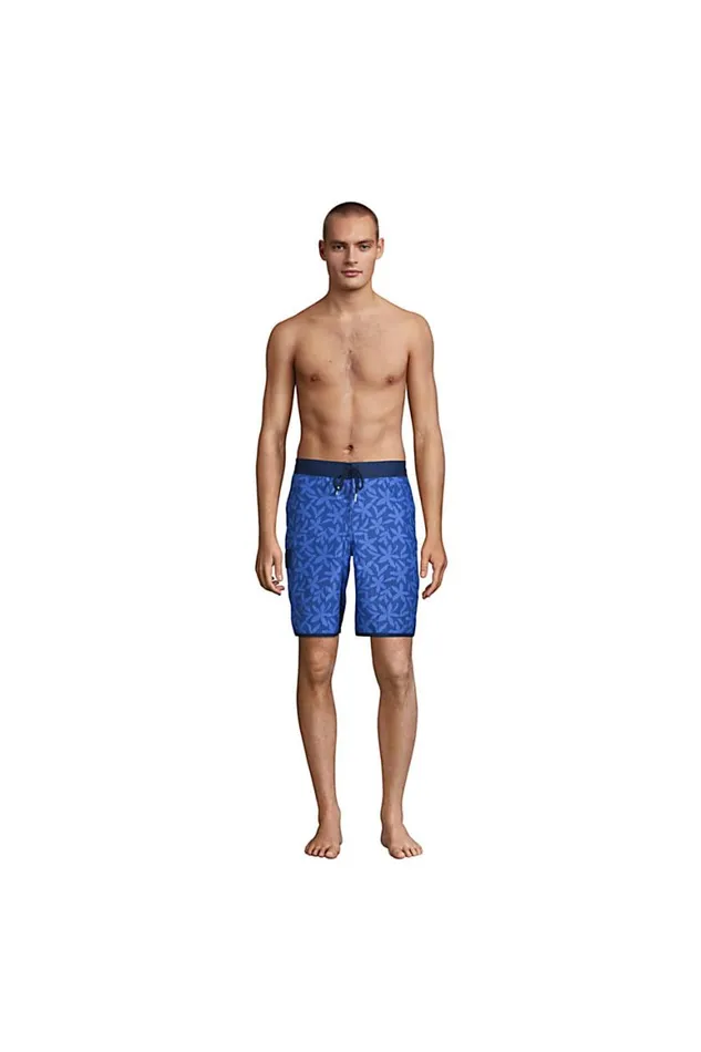 Lands039 End Swimwear Men Board Short Swim Trunks Chicory Blue Stripe Floral Lands039 End Swimwear Men Board Short Swim Trunks Chicory Blue Stripe Floral