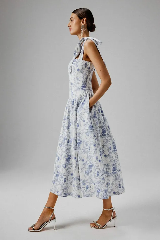 Lavish Alice Corset Dresses BLOSSOM Tie Shoulder Corset Sundress In Blue Porcelain 8211 Women Lavish Alice Corset Dresses BLOSSOM Tie Shoulder Corset Sundress In Blue Porcelain 8211 Women