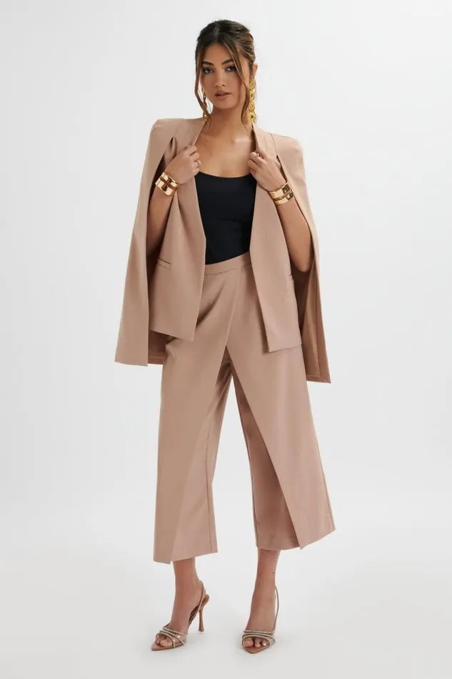 Lavish Alice Suiting SIYA Wrap Culotte Trousers In Camel Camel 8211 Women