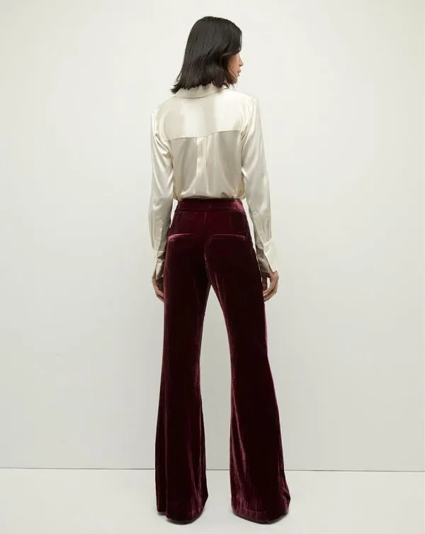 Lebone Velvet Pant Wine Women Veronica Beard Pants