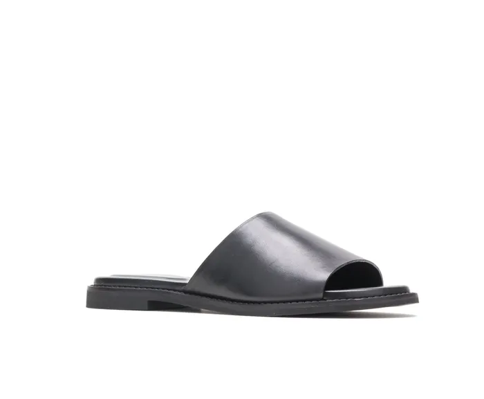 Lexi Slide Black Leather Women Sandals Hush Puppies