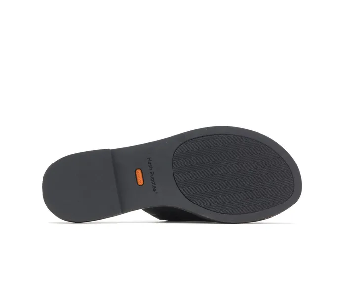 Lexi Slide Black Leather Women Sandals Hush Puppies