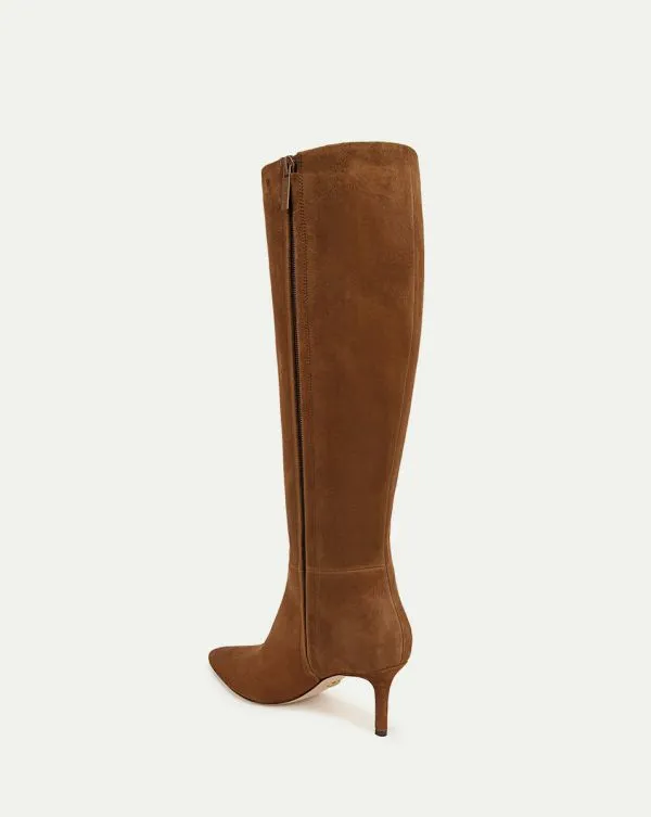 Lisa Suede MidHeel Tall Boot Chestnut Women Veronica Beard Shoes Lisa Suede MidHeel Tall Boot Chestnut Women Veronica Beard Shoes
