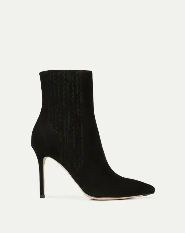 Lisa Suede StilettoHeel Bootie Black Women Veronica Beard Shoes