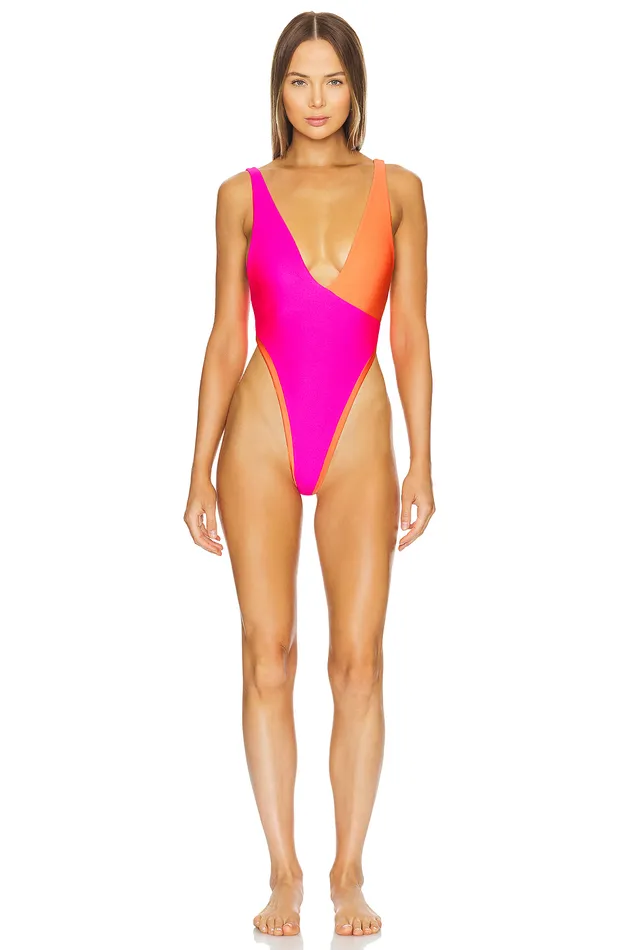 Lucky Girl One Piece Pink and Orange Women Lovers and Friends Swimsuits and CoverUps Lucky Girl One Piece Pink and Orange Women Lovers and Friends Swimsuits and CoverUps