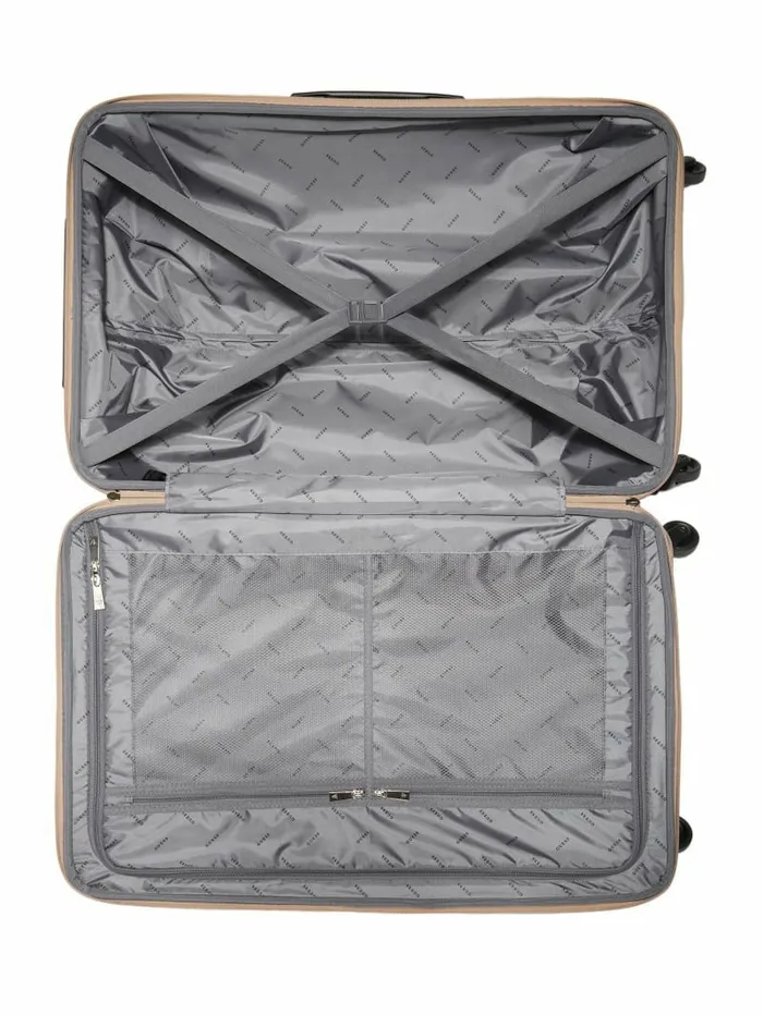 Luggage and Travel Bags WomenMen GUESS Wilder Quattro G 288243 4Wheel Suitcase White Patent