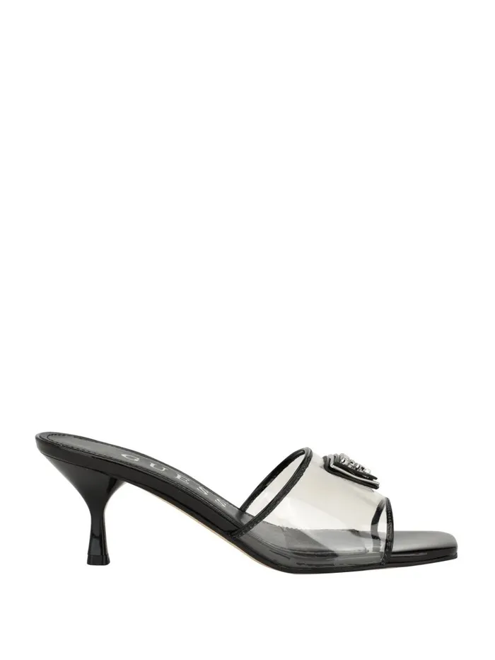 Lusie Triangle Clear Kitten Mules Black 001 Heels GUESS Women Lusie Triangle Clear Kitten Mules Black 001 Heels GUESS Women