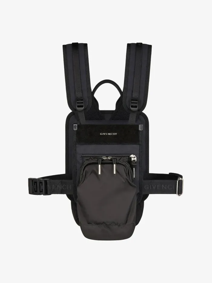Men Backpacks Givenchy Corset Bag In Nylon And Suede Black