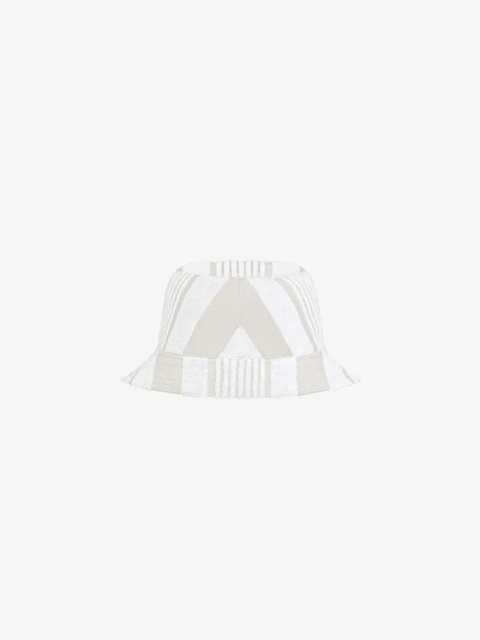 Men Beanies and Caps Givenchy GIVENCHY Bucket Hat In Cotton Towelling With Stripes Ivory Men Beanies and Caps Givenchy GIVENCHY Bucket Hat In Cotton Towelling With Stripes Ivory