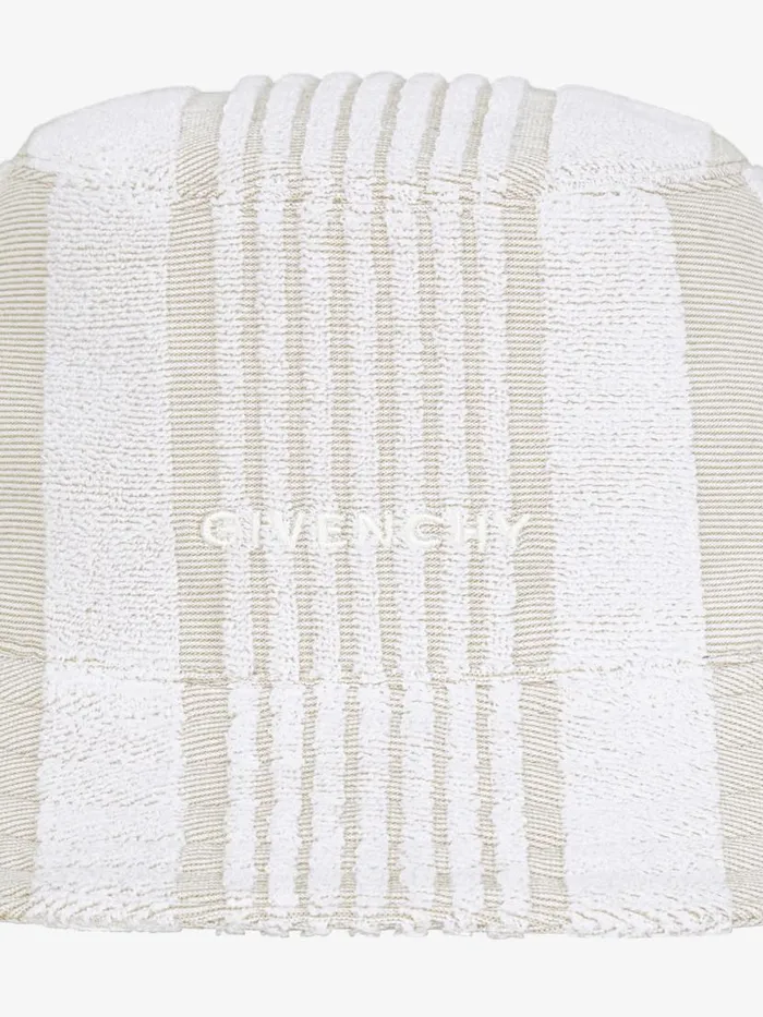 Men Beanies and Caps Givenchy GIVENCHY Bucket Hat In Cotton Towelling With Stripes Ivory Men Beanies and Caps Givenchy GIVENCHY Bucket Hat In Cotton Towelling With Stripes Ivory