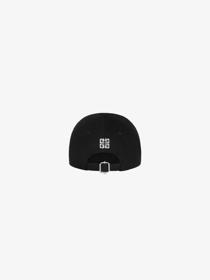Men Beanies and Caps Givenchy GIVENCHY Embroidered Cap In Cotton Black