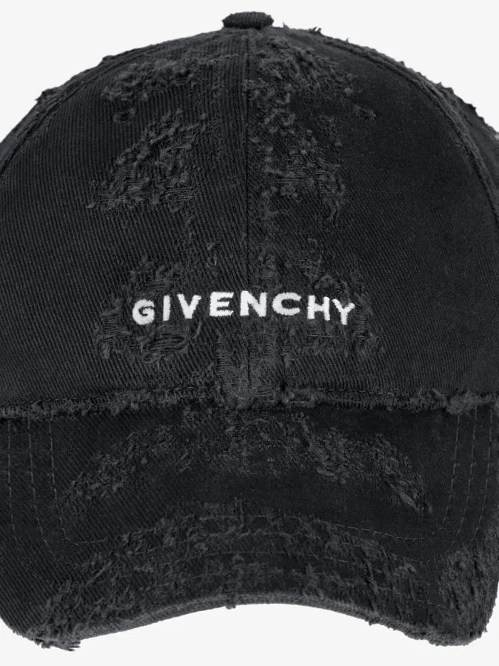 Men Beanies and Caps Givenchy GIVENCHY Embroidered Cap In Cotton Black