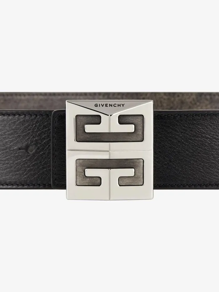 Men Belts Givenchy 4G Reversible Belt In Leather Blackgrey Men Belts Givenchy 4G Reversible Belt In Leather Blackgrey