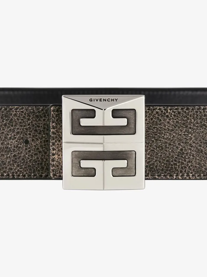 Men Belts Givenchy 4G Reversible Belt In Leather Blackgrey Men Belts Givenchy 4G Reversible Belt In Leather Blackgrey