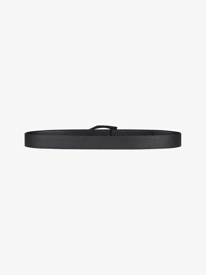 Men Belts Givenchy GivCut Reversible Belt In Grained Leather Black