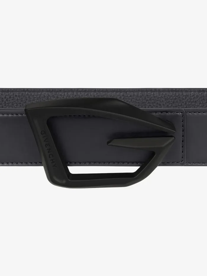 Men Belts Givenchy GivCut Reversible Belt In Grained Leather Black