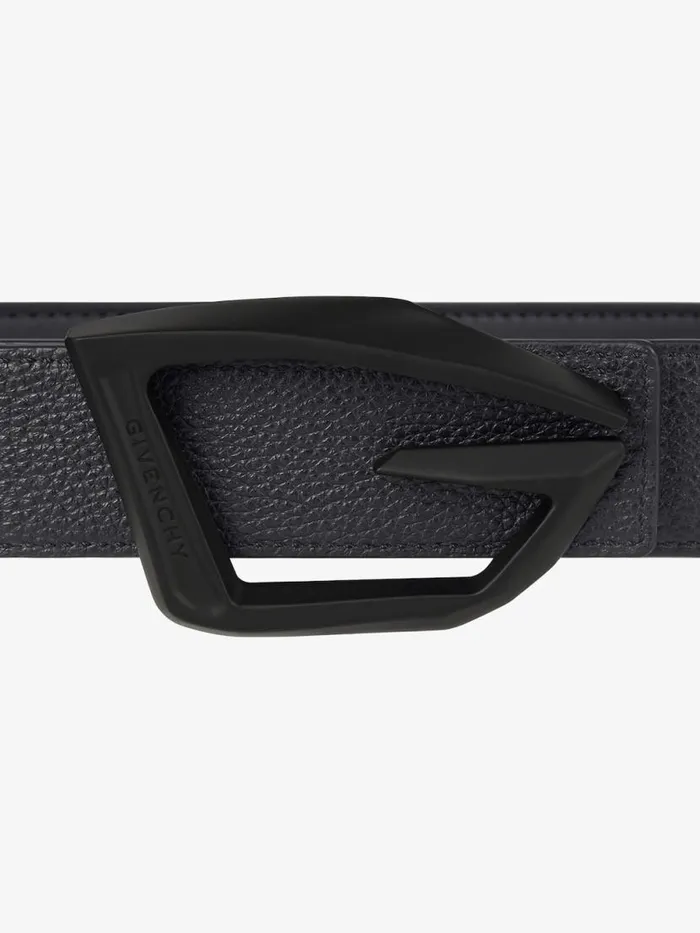 Men Belts Givenchy GivCut Reversible Belt In Grained Leather Black