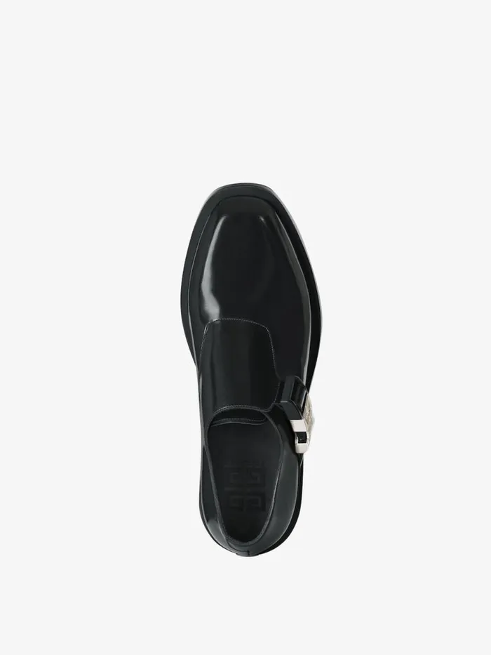 Men Boots and Loafers Givenchy Squared Derbies In Leather With 4G Buckle Black Men Boots and Loafers Givenchy Squared Derbies In Leather With 4G Buckle Black