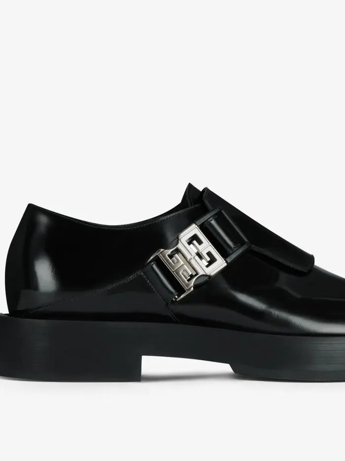 Men Boots and Loafers Givenchy Squared Derbies In Leather With 4G Buckle Black Men Boots and Loafers Givenchy Squared Derbies In Leather With 4G Buckle Black
