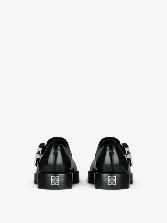 Men Boots and Loafers Givenchy Squared Derbies In Leather With 4G Buckle Black Men Boots and Loafers Givenchy Squared Derbies In Leather With 4G Buckle Black