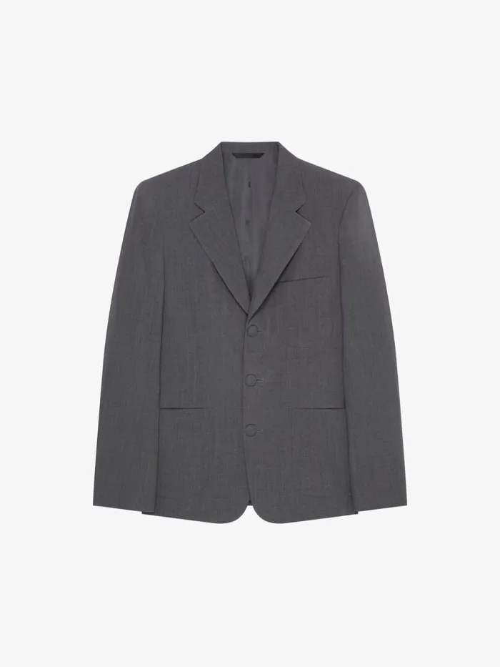 Men Coats and Jackets Givenchy Jacket In Wool Medium Grey