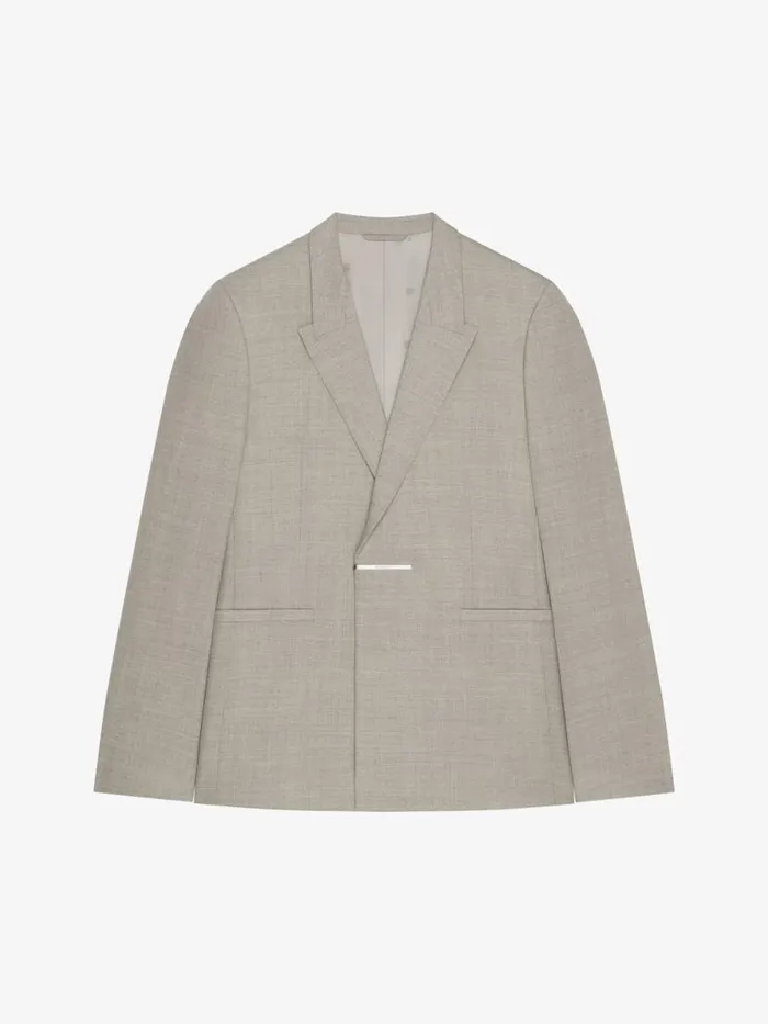 Men Coats and Jackets Givenchy Slim Fit Jacket In Wool Greybeige