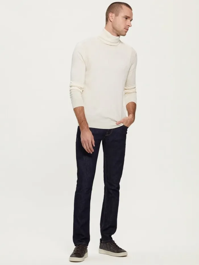 Men Eco Percival Turtleneck Sweater Warm White Hoodies and Sweaters GUESS Men Eco Percival Turtleneck Sweater Warm White Hoodies and Sweaters GUESS