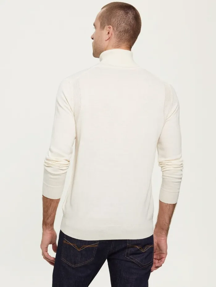 Men Eco Percival Turtleneck Sweater Warm White Hoodies and Sweaters GUESS Men Eco Percival Turtleneck Sweater Warm White Hoodies and Sweaters GUESS