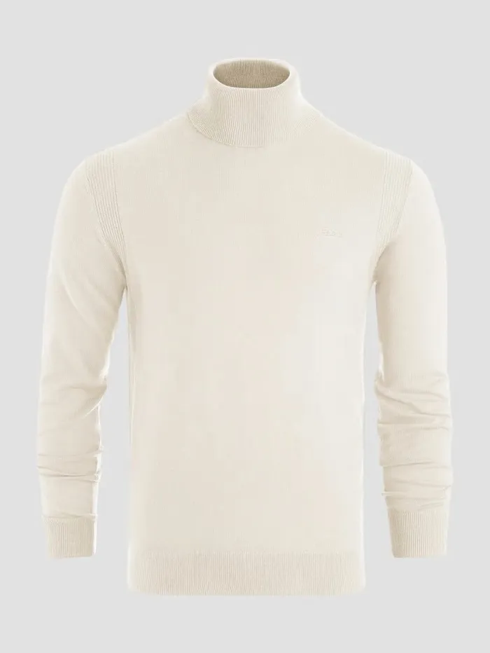 Men Eco Percival Turtleneck Sweater Warm White Hoodies and Sweaters GUESS Men Eco Percival Turtleneck Sweater Warm White Hoodies and Sweaters GUESS
