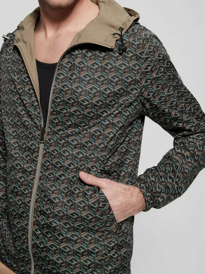 Men Eco Reversible Hooded Windbreaker G Cube Multi Jackets and Coats GUESS