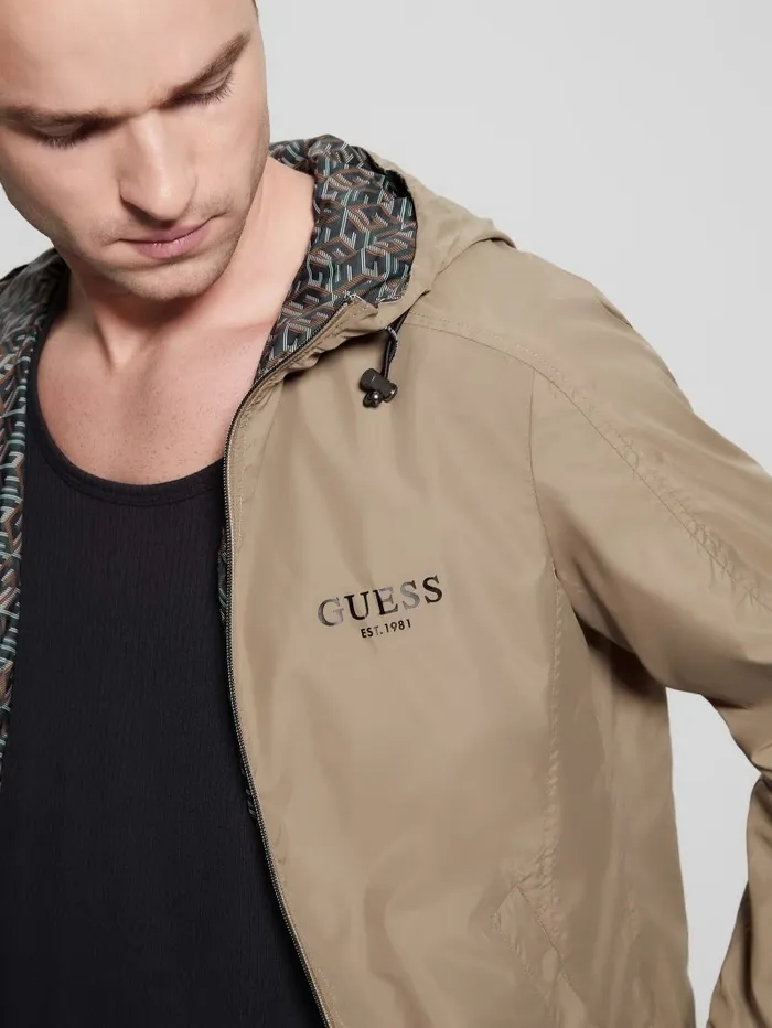 Men Eco Reversible Hooded Windbreaker G Cube Multi Jackets and Coats GUESS