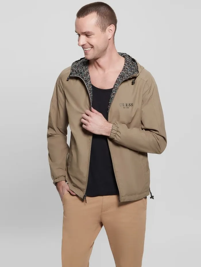 Men Eco Reversible Hooded Windbreaker G Cube Multi Jackets and Coats GUESS
