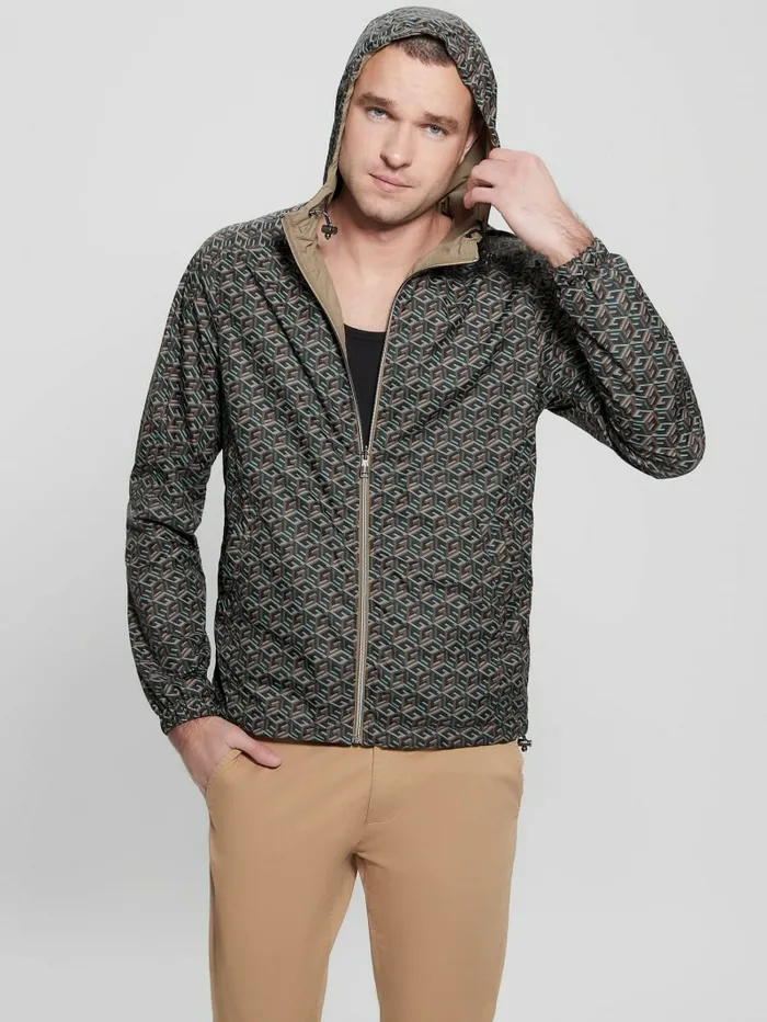 Men Eco Reversible Hooded Windbreaker G Cube Multi Jackets and Coats GUESS
