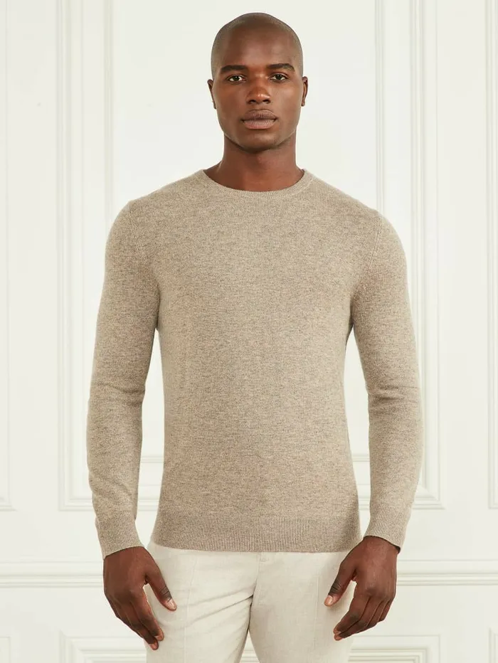 Men GUESS CashmereBlend Crewneck Sweater Earthenware Heather Hoodies and Sweaters Men GUESS CashmereBlend Crewneck Sweater Earthenware Heather Hoodies and Sweaters