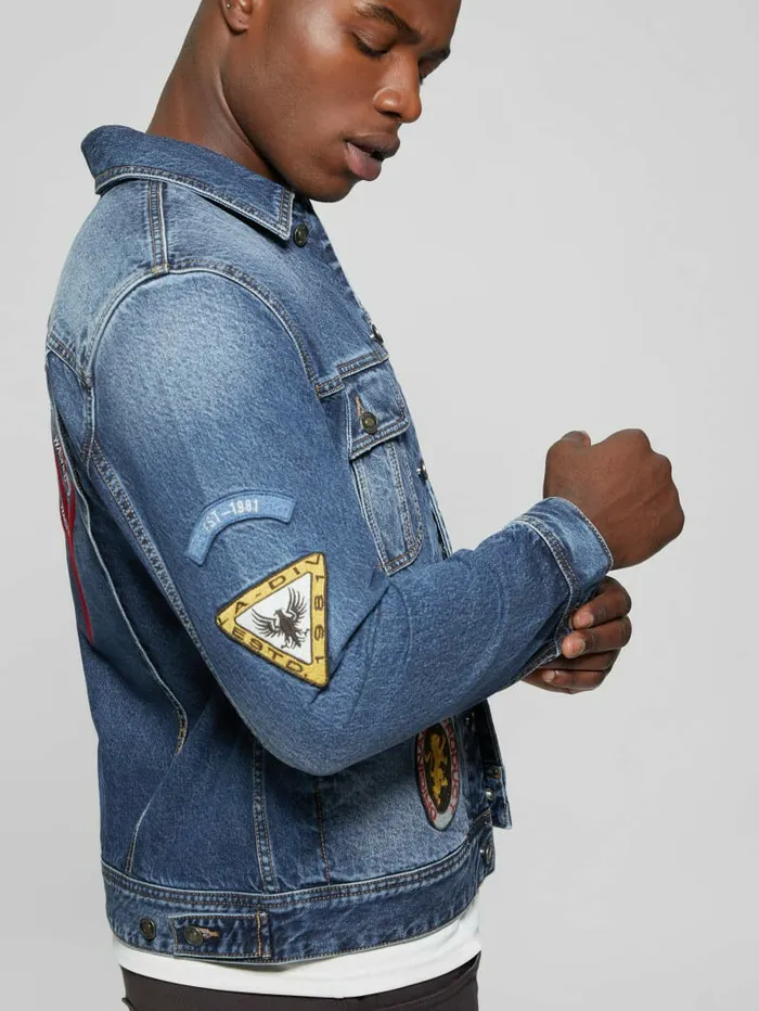 Men GUESS Dean Signature Denim Jacket Clubhouse Jeans and Denim Men GUESS Dean Signature Denim Jacket Clubhouse Jeans and Denim