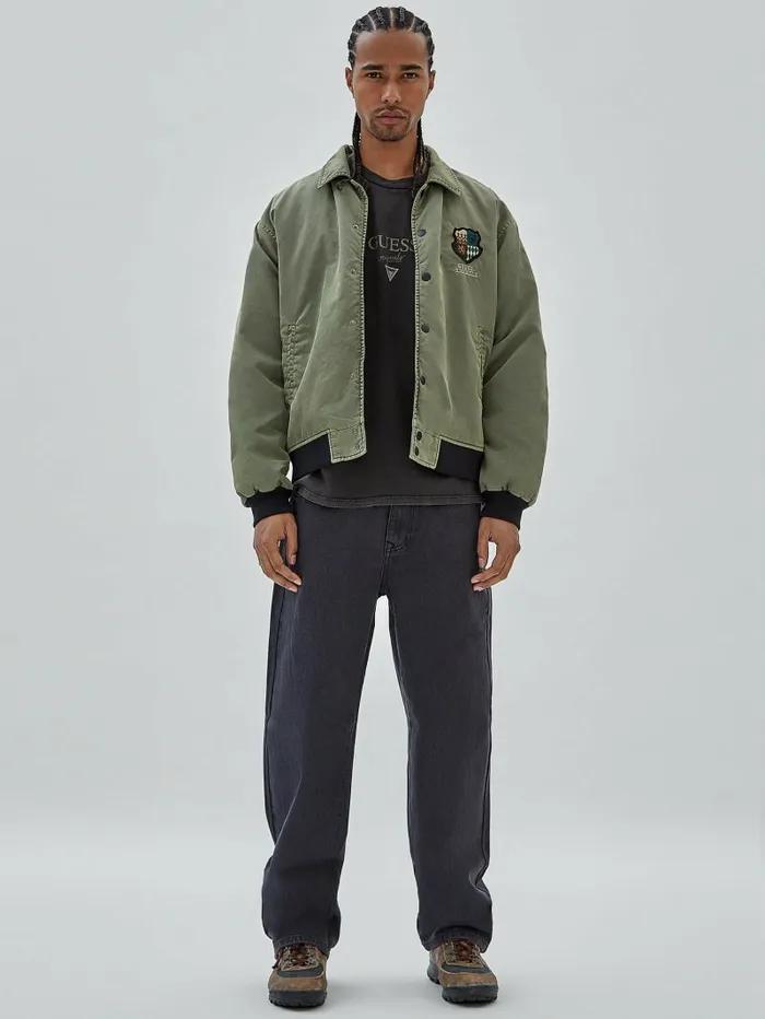 Men GUESS Originals Nylon Jacket Olive Morning Jackets and Coats GUESS Men GUESS Originals Nylon Jacket Olive Morning Jackets and Coats GUESS