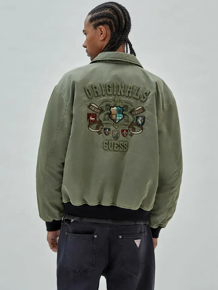 Men GUESS Originals Nylon Jacket Olive Morning Jackets and Coats GUESS Men GUESS Originals Nylon Jacket Olive Morning Jackets and Coats GUESS