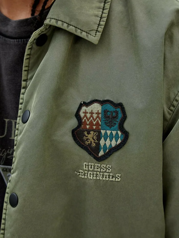 Men GUESS Originals Nylon Jacket Olive Morning Jackets and Coats GUESS Men GUESS Originals Nylon Jacket Olive Morning Jackets and Coats GUESS