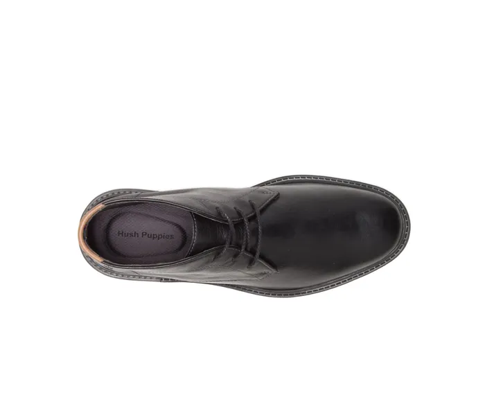 Men Hush Puppies Davis Chukka Boot Black Leather Boots Men Hush Puppies Davis Chukka Boot Black Leather Boots